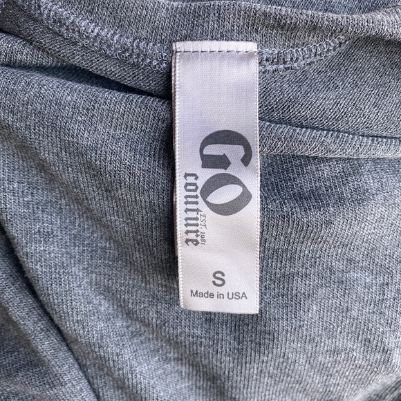 Go Couture Womens Elbow Sleeve Pullover Top in Charcoal Gray with Pocket… - Picture 8 of 8